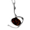 925 Sterling Silver & Genuine Baltic Amber Modern  Pendant  447