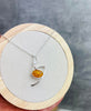 925 Sterling Silver & Genuine Baltic Amber Modern  Pendant  447