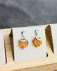 925 Sterling Silver & Genuine Baltic Amber Modern Studs Dangling Earrings - GL1019