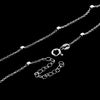 925 Sterling Silver Anti-Tarnish Plated Plain Anklet Bracelet Silver Square Cube Beads with extender - GA-ANK6