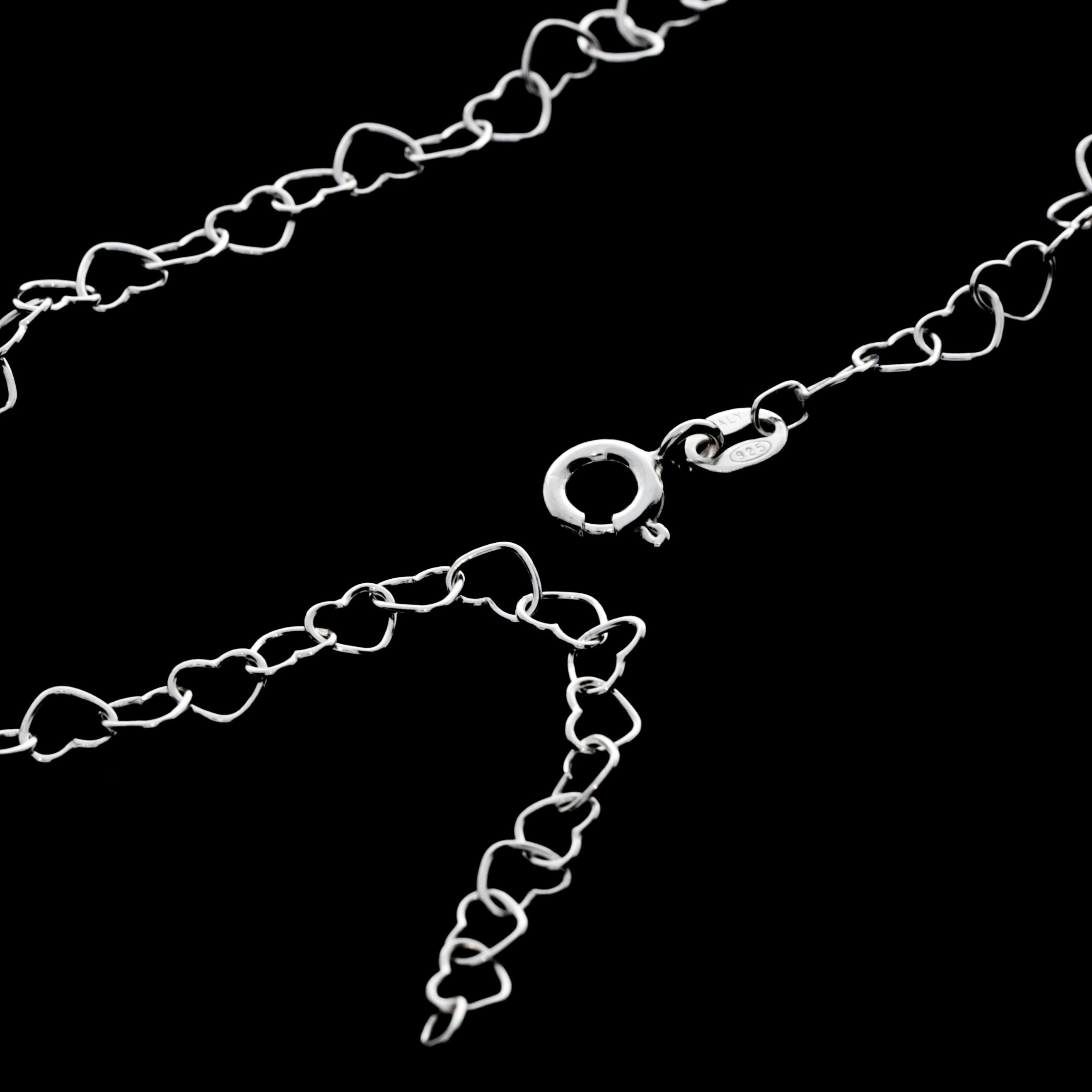 925 Fine Sterling Silver Naturally Adjustable Anklet with Anti Tarnish Coating - 5 mm Heart Chain Ankle Bracelet - GA-ANK3