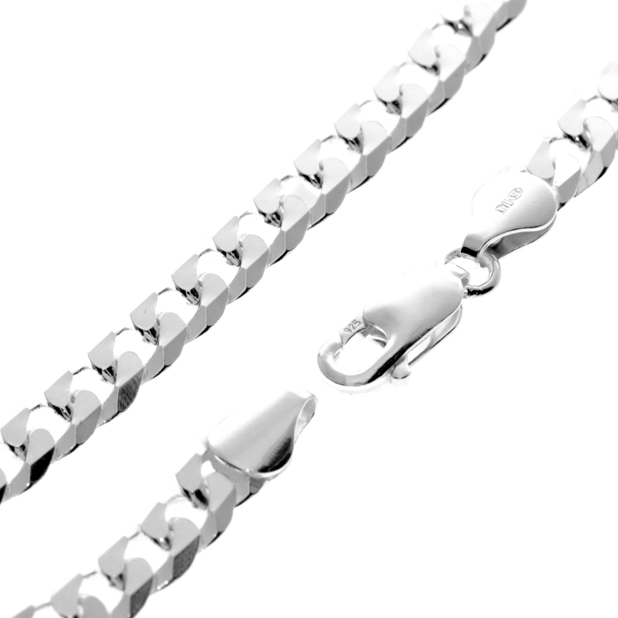 Fine 925 Sterling Silver Classic Curbs Men 6 mm Unisex Bracelet - GA-GMB1