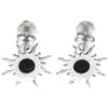 925 Sterling Silver & Genuine Baltic Amber Sun / Star Drop Earrings 5334