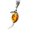 925 Sterling Silver Mouse Pendant with Amber - 568