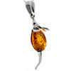 925 Sterling Silver Mouse Pendant with Amber - 568