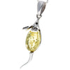 925 Sterling Silver Mouse Pendant with Amber - 568