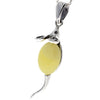 925 Sterling Silver Mouse Pendant with Amber - 568