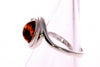 925 Sterling Silver & Baltic Amber Modern Designer Ring - GL700