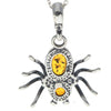 925 Sterling Silver & Baltic Amber Spider Pendant - 598