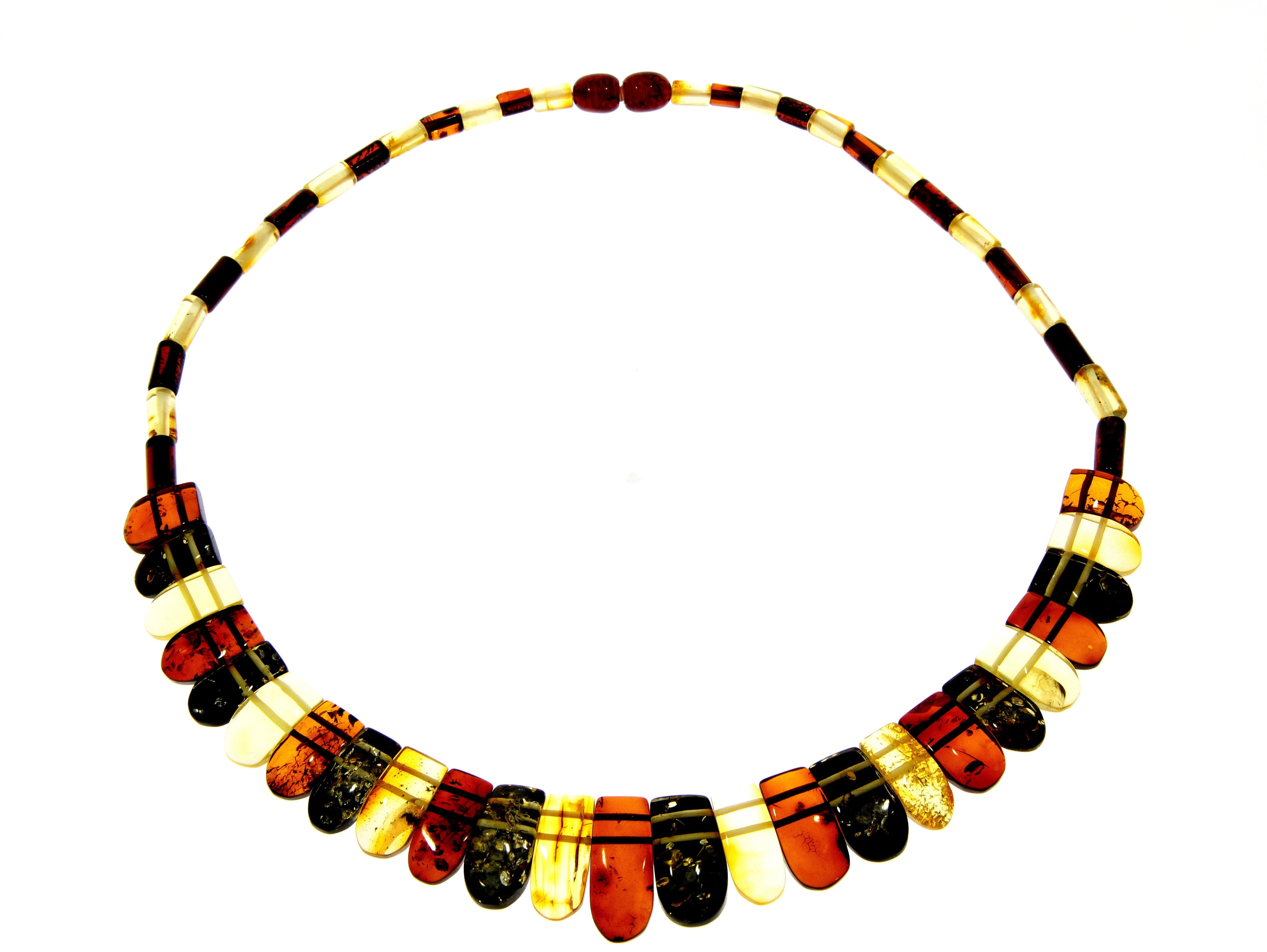 Multicoloured Amber Egyptian Necklace NE0202 made with Genuine Baltic Amber