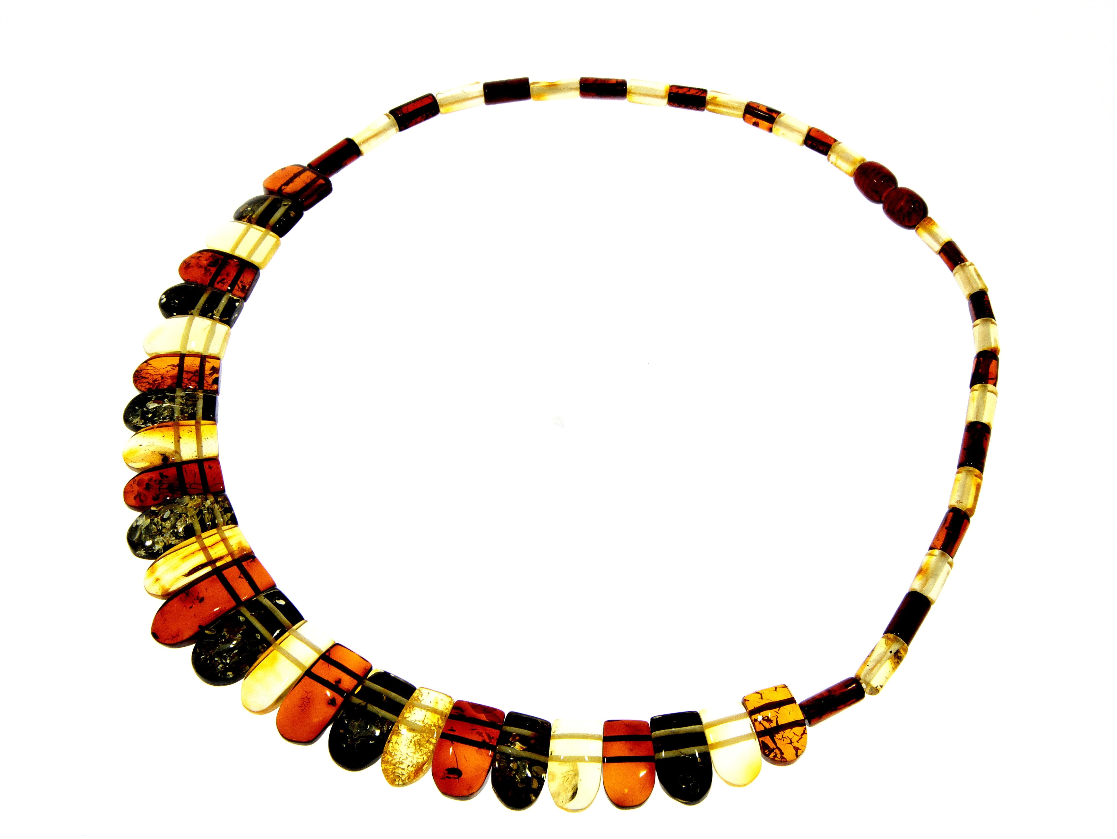 Multicoloured Amber Egyptian Necklace NE0202 made with Genuine Baltic Amber