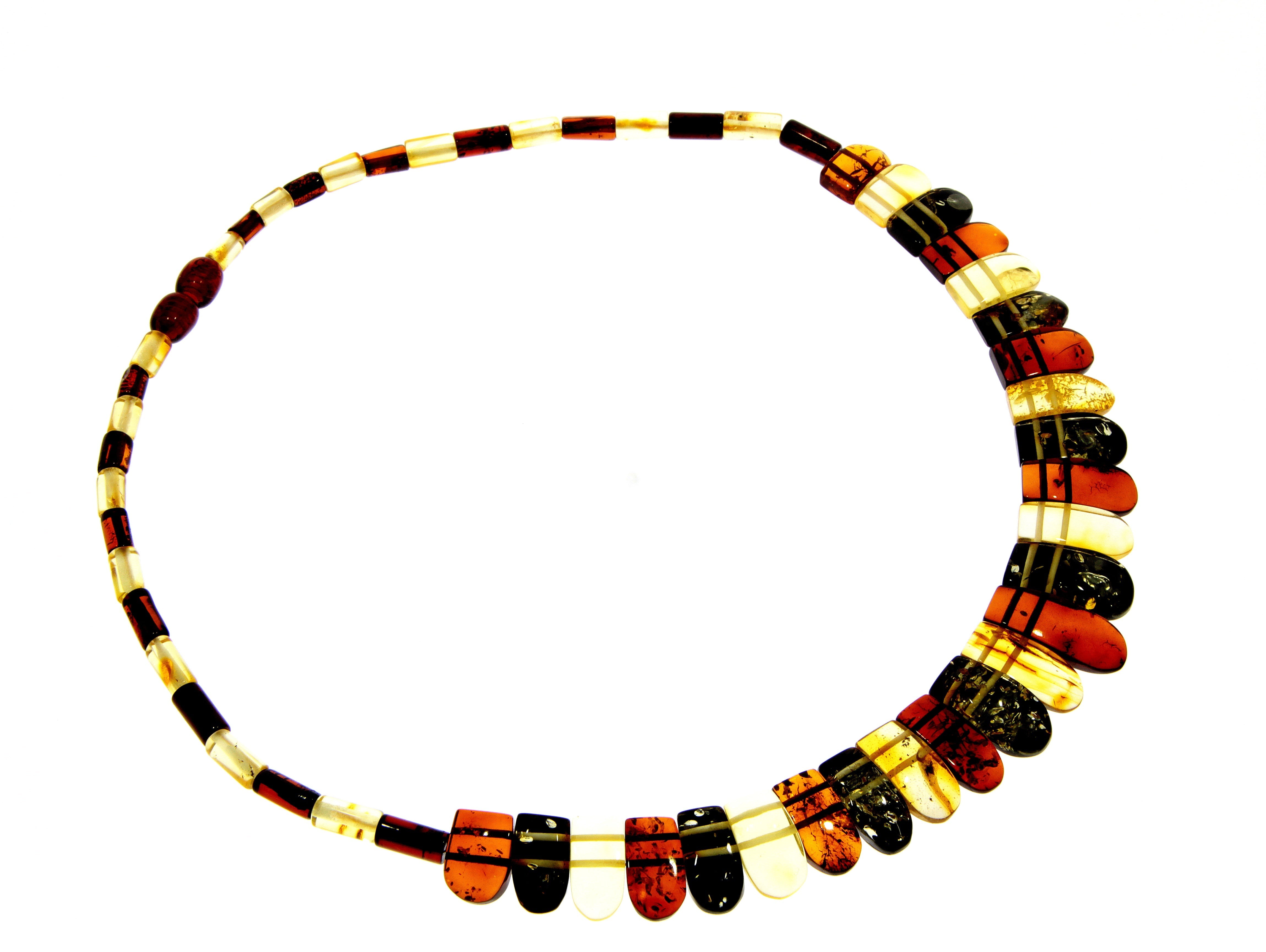 Multicoloured Amber Egyptian Necklace NE0202 made with Genuine Baltic Amber