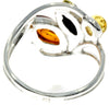 925 Sterling Silver & Baltic Amber Modern Ring - M715