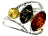 925 Sterling Silver & Baltic Amber Modern Ring - M715