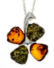 925 Sterling SIlver & Genuine Baltic Amber Lucky Clover Pendant  - GL283