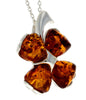 925 Sterling SIlver & Genuine Baltic Amber Lucky Clover Pendant  - GL283