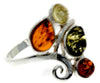 925 Sterling Silver & Baltic Amber Modern Ring - M718