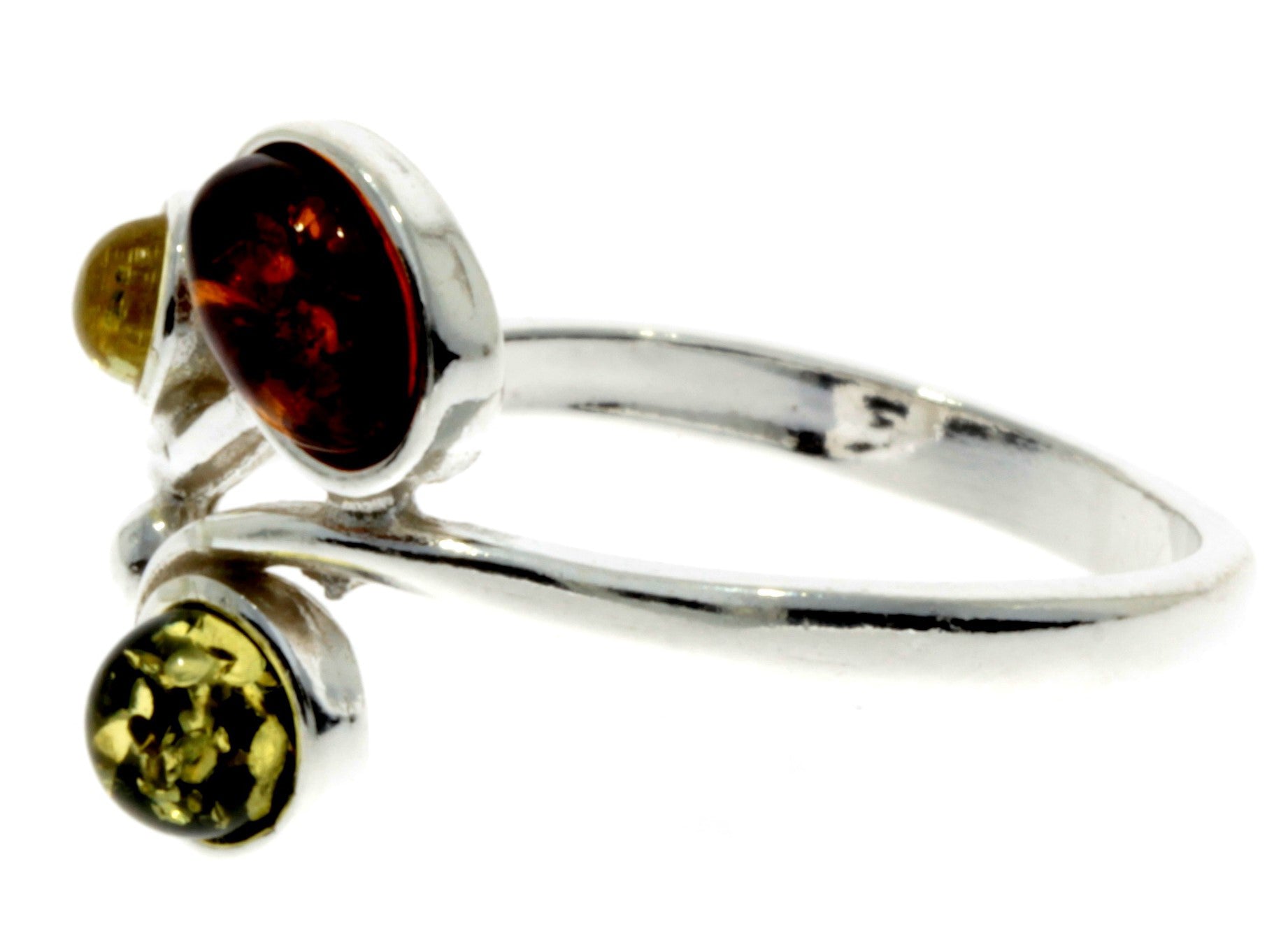 925 Sterling Silver & Baltic Amber Modern Ring - M720