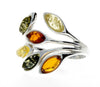 925 Sterling Silver & Baltic Amber Modern Ring - M723