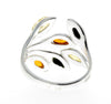 925 Sterling Silver & Baltic Amber Modern Ring - M723