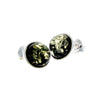 925 Sterling Silver & Baltic Amber Round Studs Earrings - M641