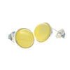 925 Sterling Silver & Baltic Amber Round Studs Earrings - M641