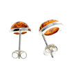 925 Sterling Silver & Baltic Amber Large Oval Classic Studs Earrings - M645