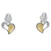 925 Sterling Silver & Baltic Amber Drop Hearts Earrings - GL154