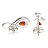 925 Sterling Silver & Baltic Amber Infinity Studs Earrings - GL164