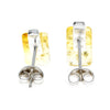 925 Sterling Silver & Baltic Amber Modern Studs Earrings - GL036