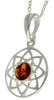 925 Sterling Silver & Baltic Amber Celtic Pendant - GL376