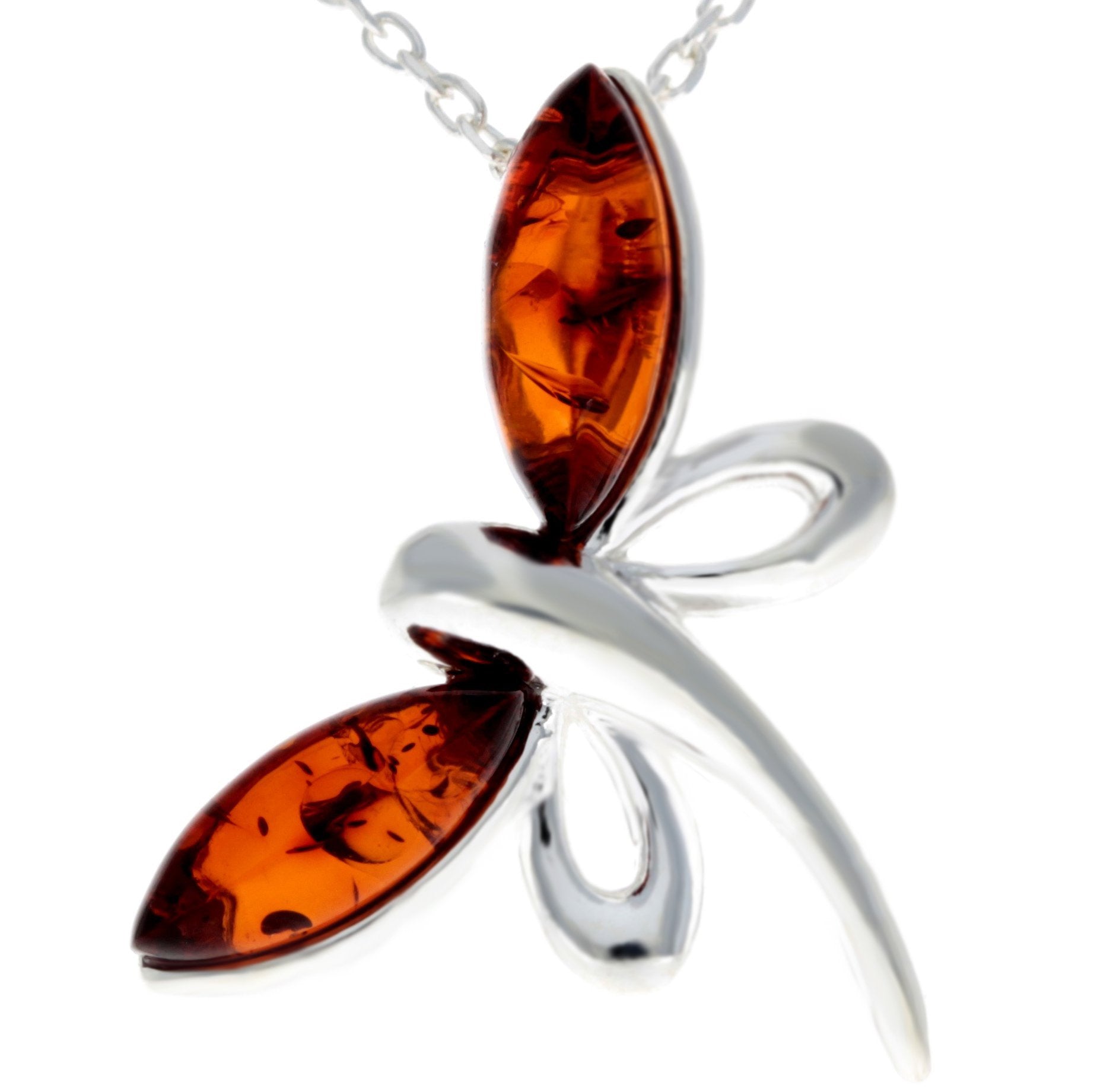 925 Sterling Silver Butterfly with Baltic Amber - GL362