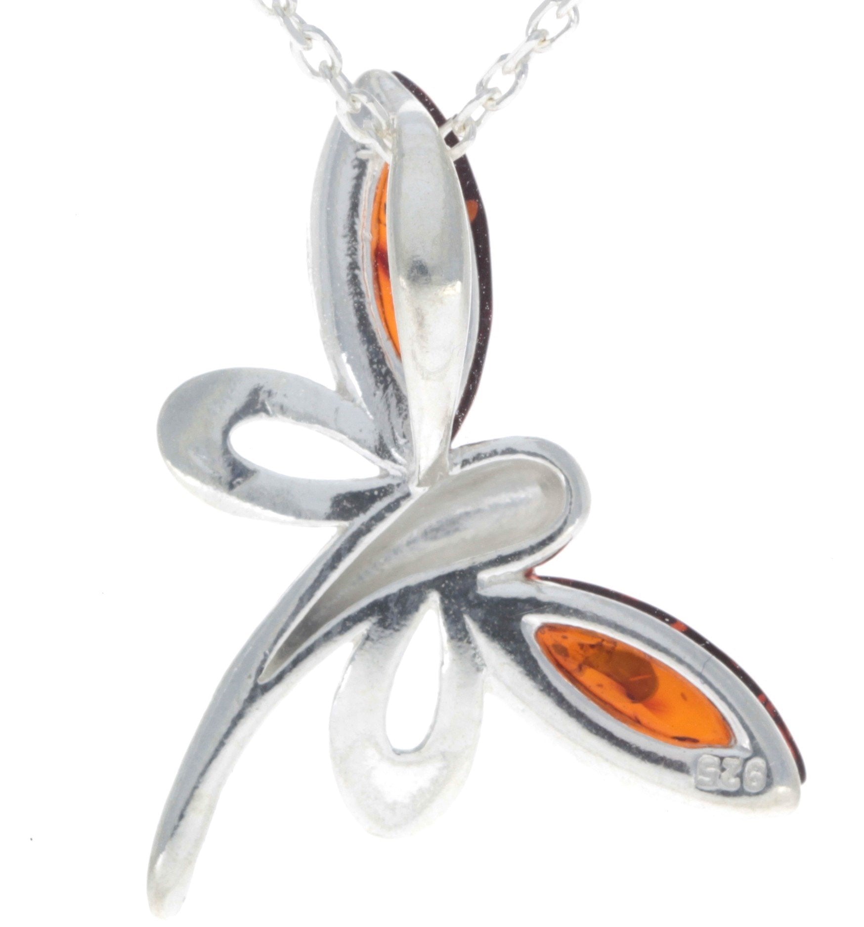 925 Sterling Silver Butterfly with Baltic Amber - GL362