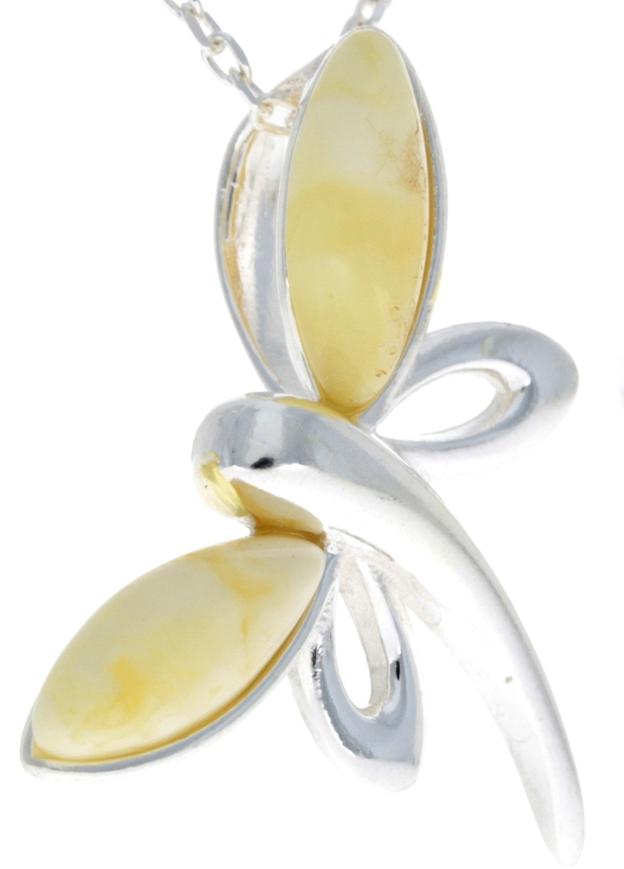 925 Sterling Silver Butterfly with Baltic Amber - GL362