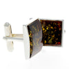 925 Sterling Silver & Baltic Amber Classic Cufflinks - AAC004