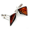 925 Sterling Silver & Baltic Amber Modern Cufflinks - AAC003