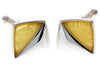 925 Sterling Silver & Baltic Amber Modern Cufflinks - AAC003