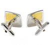 925 Sterling Silver & Baltic Amber Modern Cufflinks - AAC003