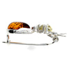 925 Sterling Silver & Baltic Amber Fly Brooch - M801