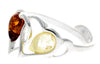 925 Sterling Silver & Baltic Amber Heart Adjustable Ring - GL713A