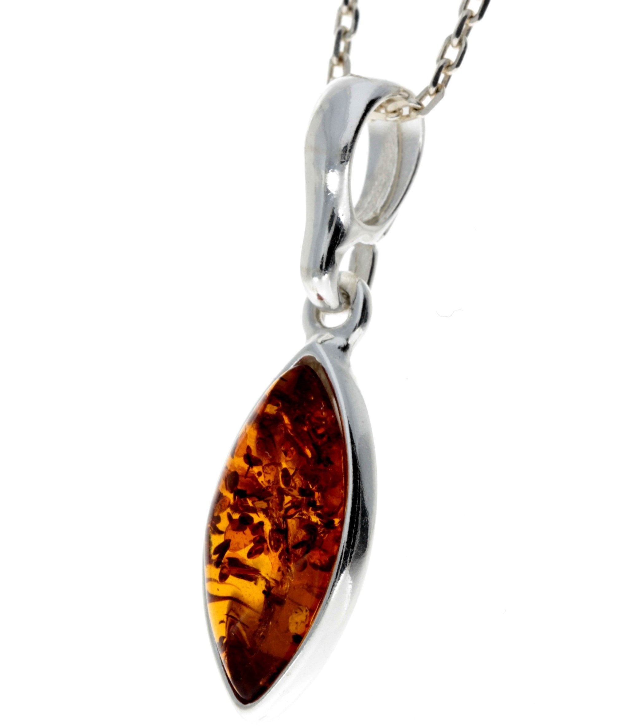 925 Sterling Silver & Baltic Amber Classic Pendant - K334