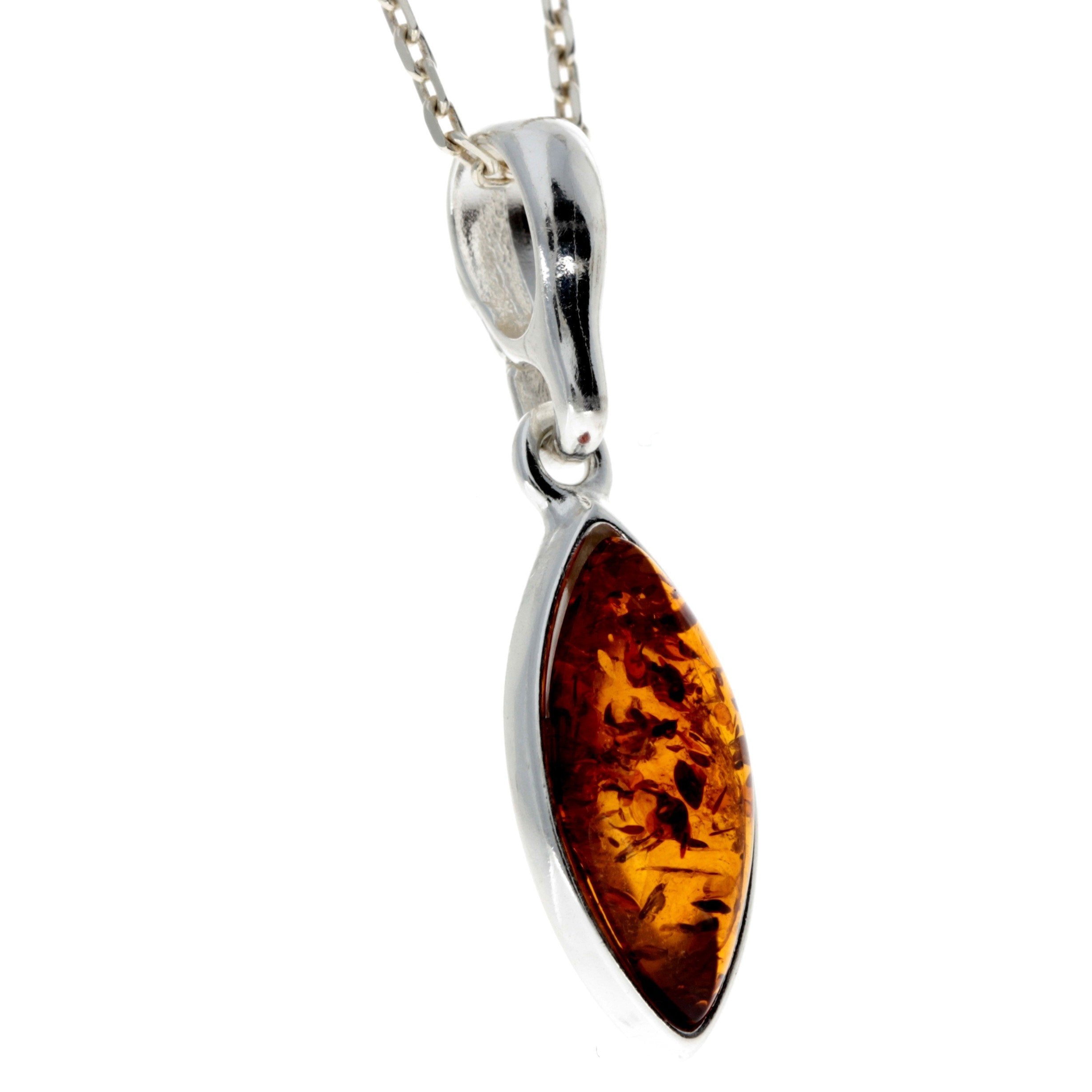 925 Sterling Silver & Baltic Amber Classic Pendant - K334