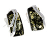 925 Sterling Silver & Baltic Amber Modern Studs Earrings - GL005