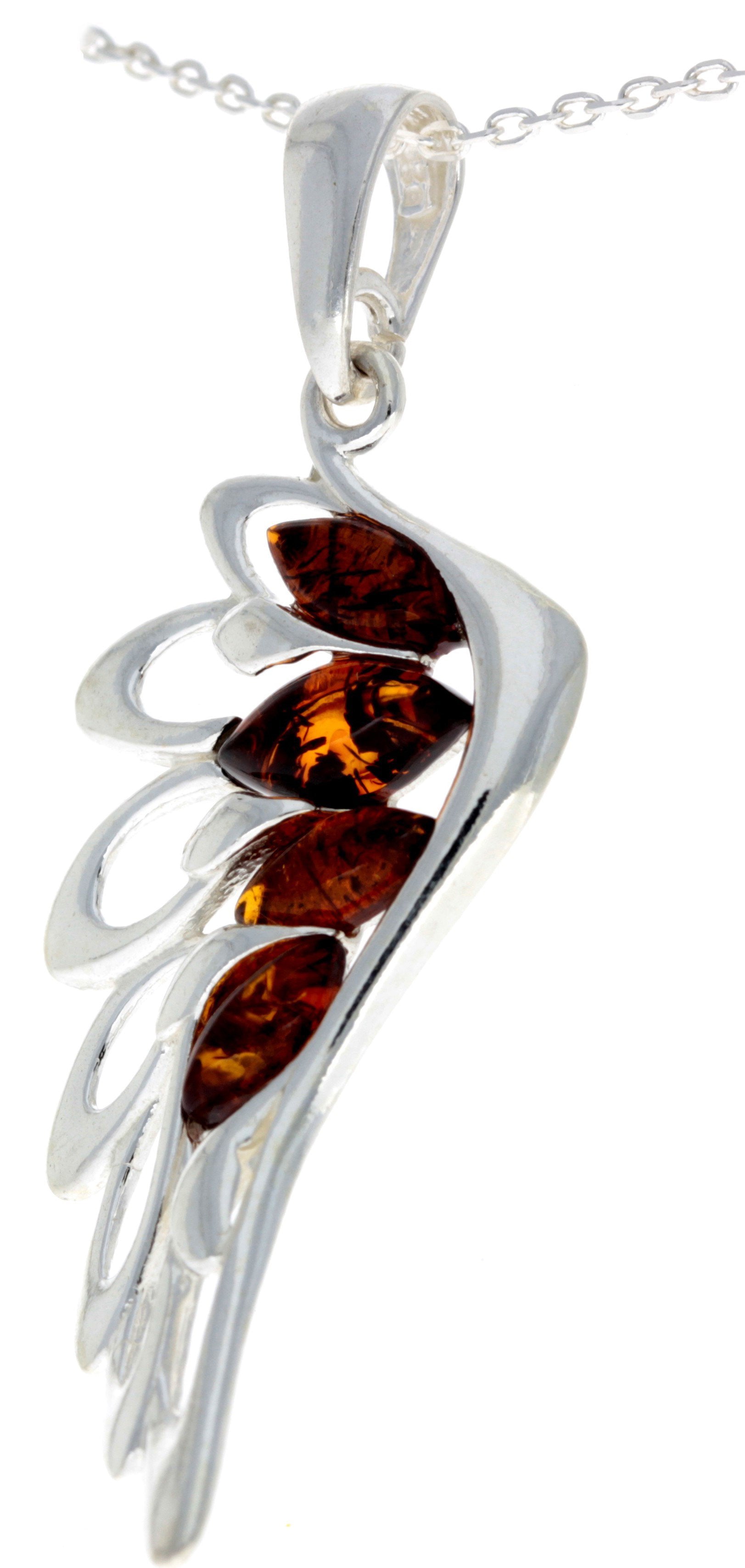 925 Sterling Silver Lucky Angel Wing with Baltic Amber - GL367