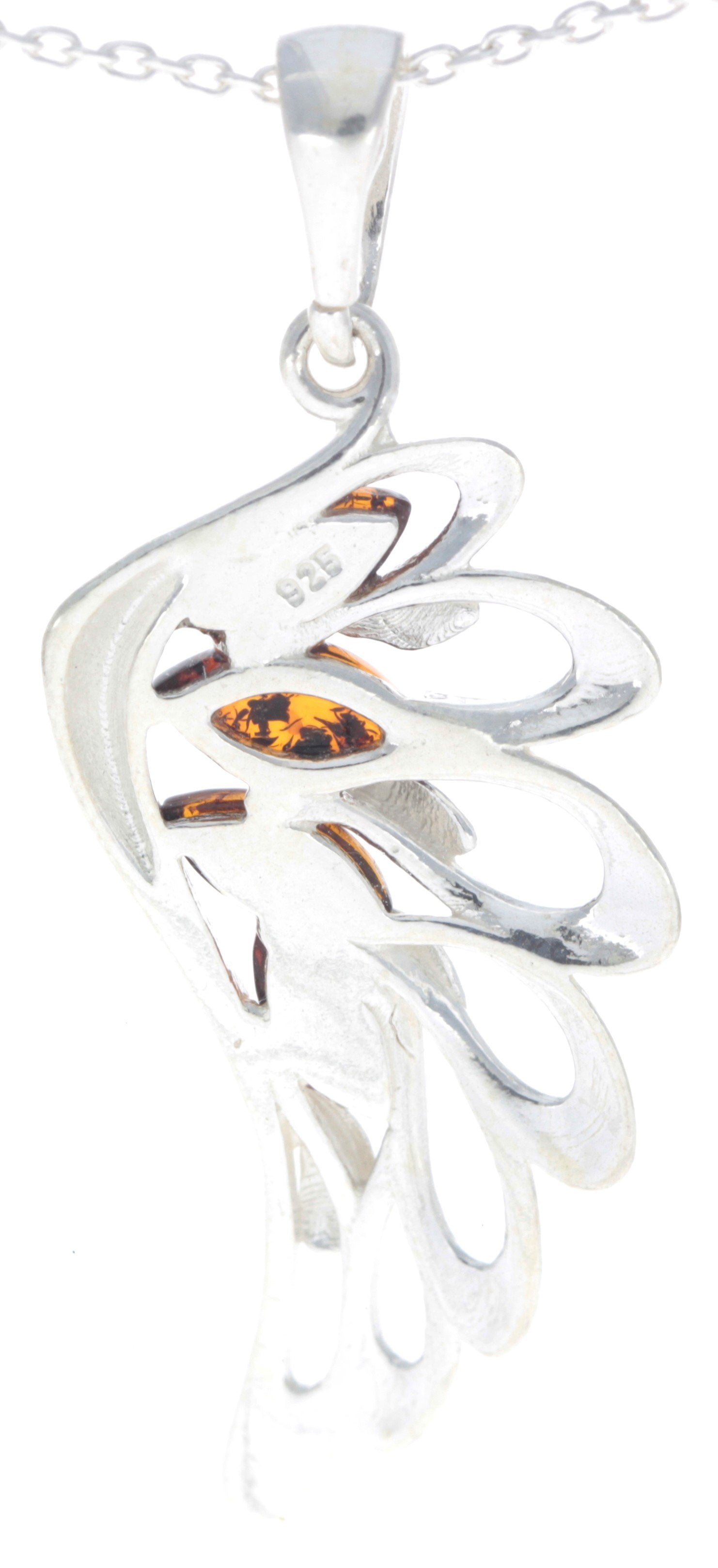 925 Sterling Silver Lucky Angel Wing with Baltic Amber - GL367