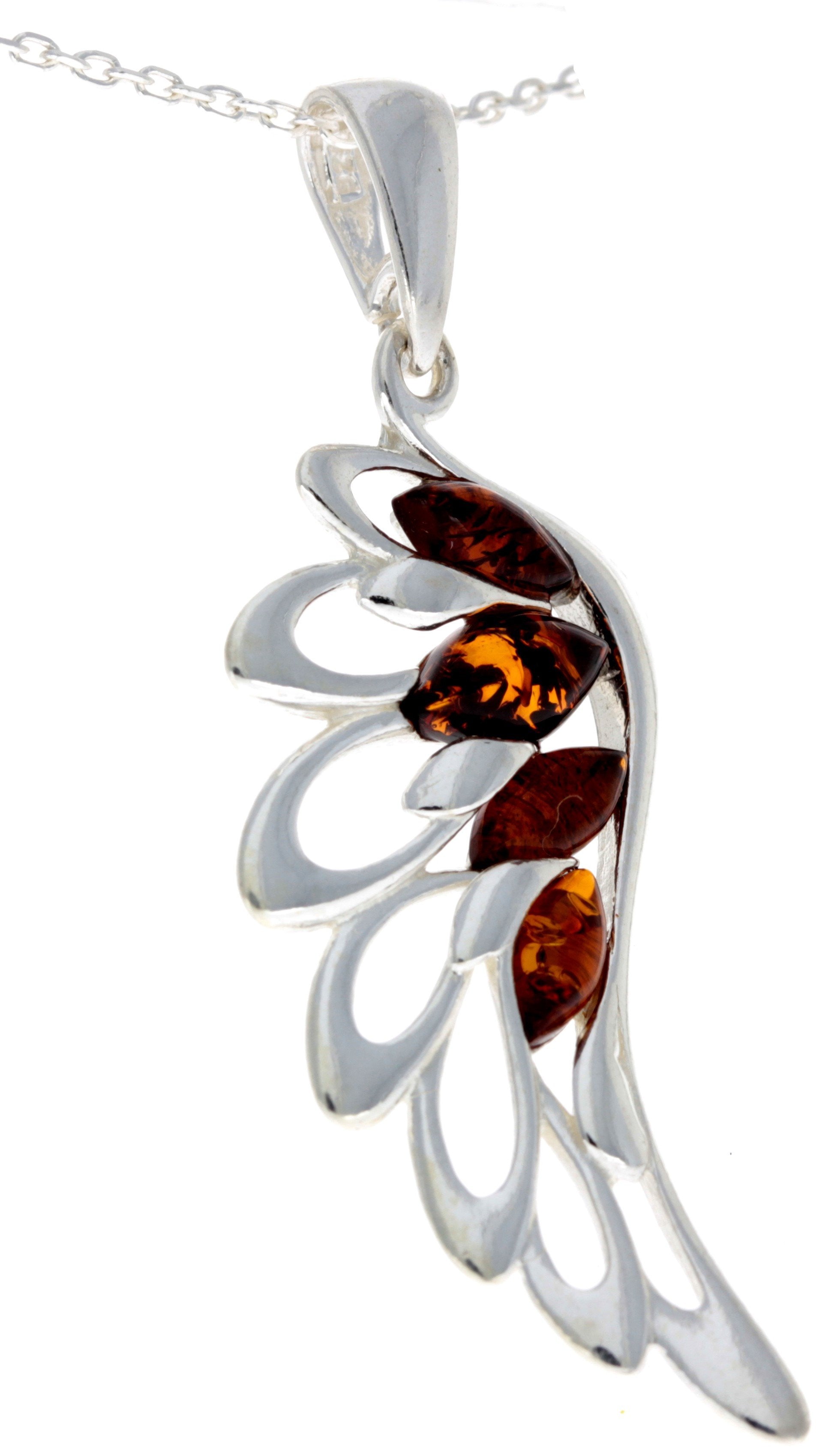 925 Sterling Silver Lucky Angel Wing with Baltic Amber - GL367