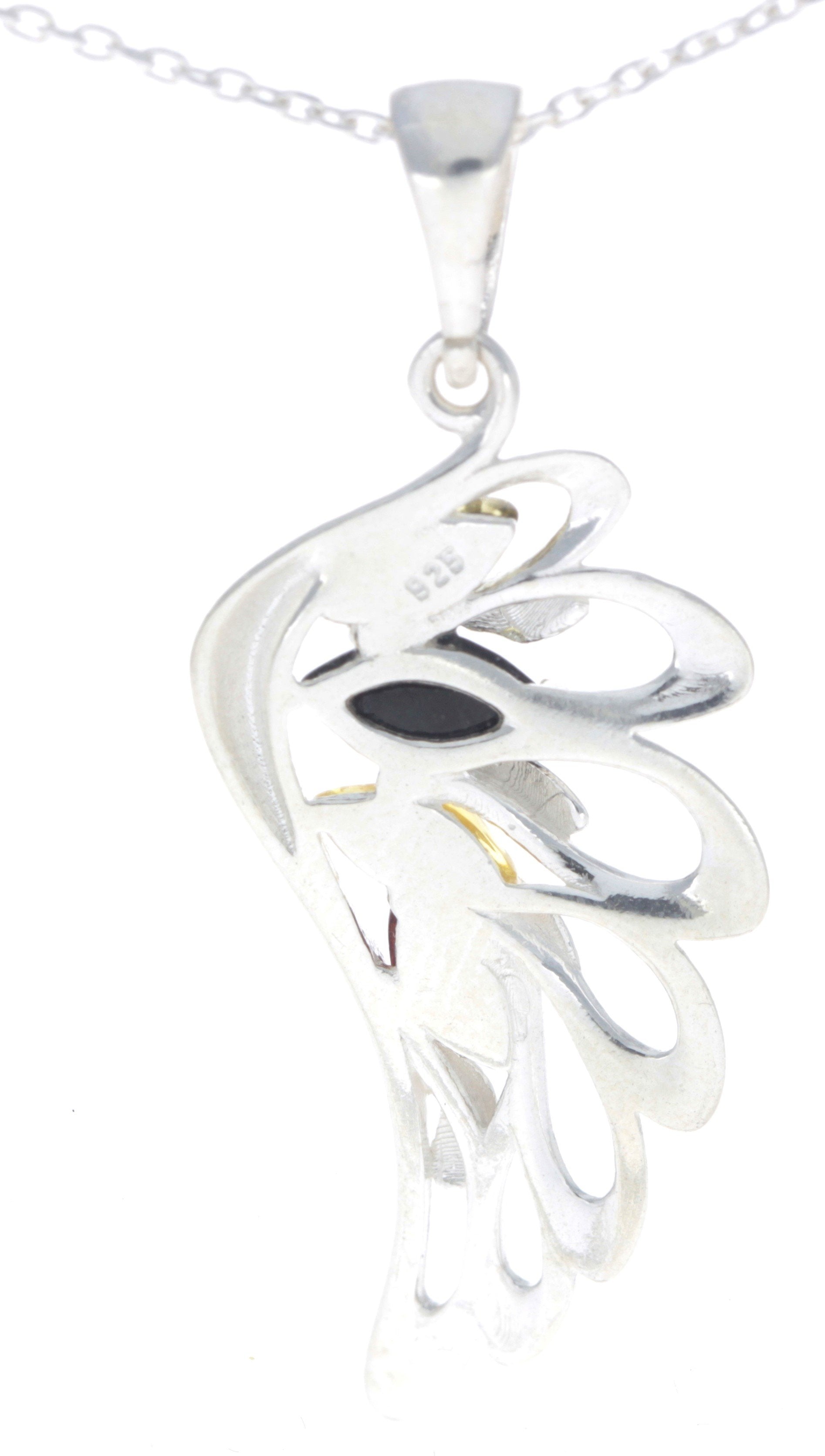 925 Sterling Silver Lucky Angel Wing with Baltic Amber - GL367