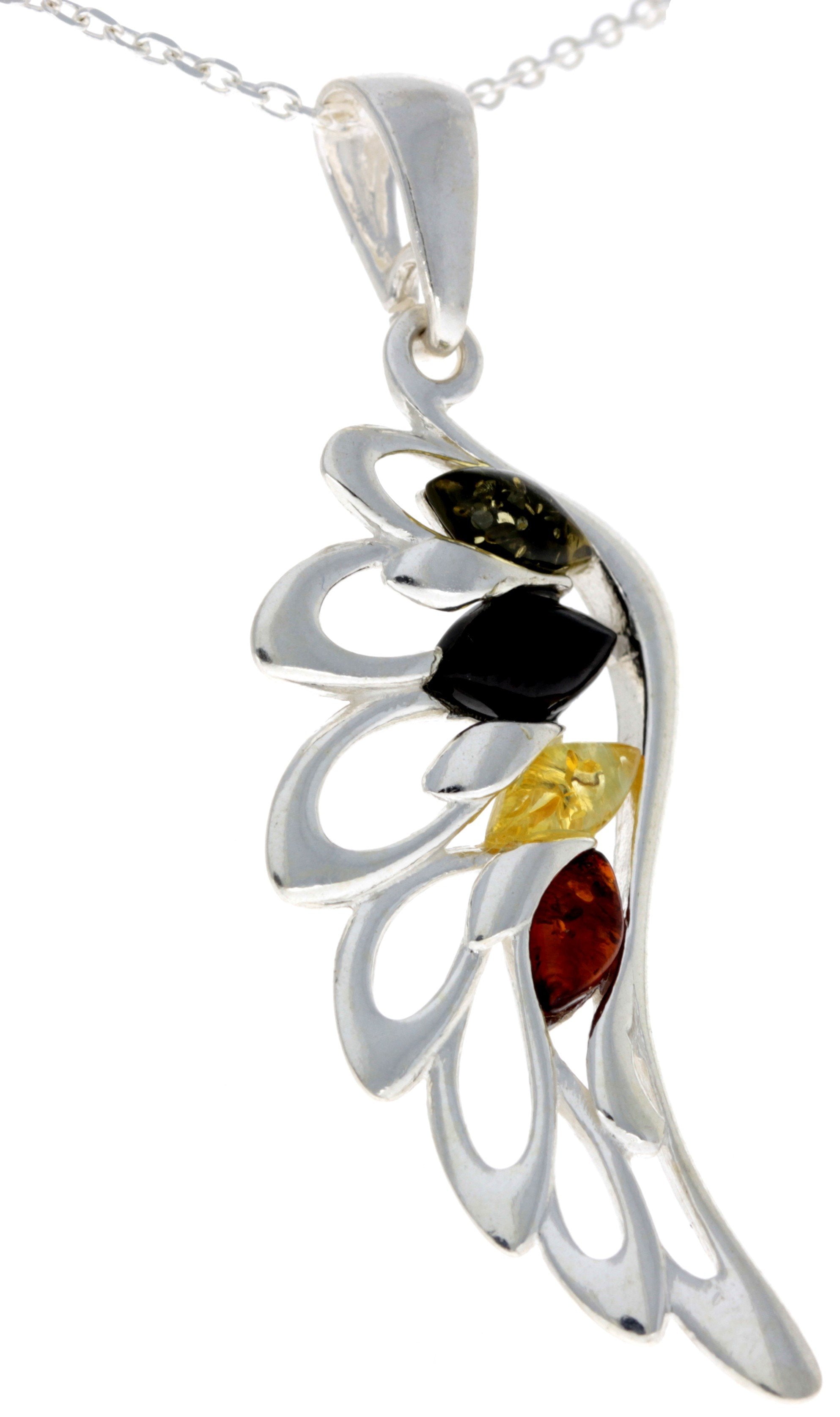 925 Sterling Silver Lucky Angel Wing with Baltic Amber - GL367