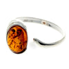 925 Sterling SIlver & Baltic Amber Modern Ring Adjustable - GL433