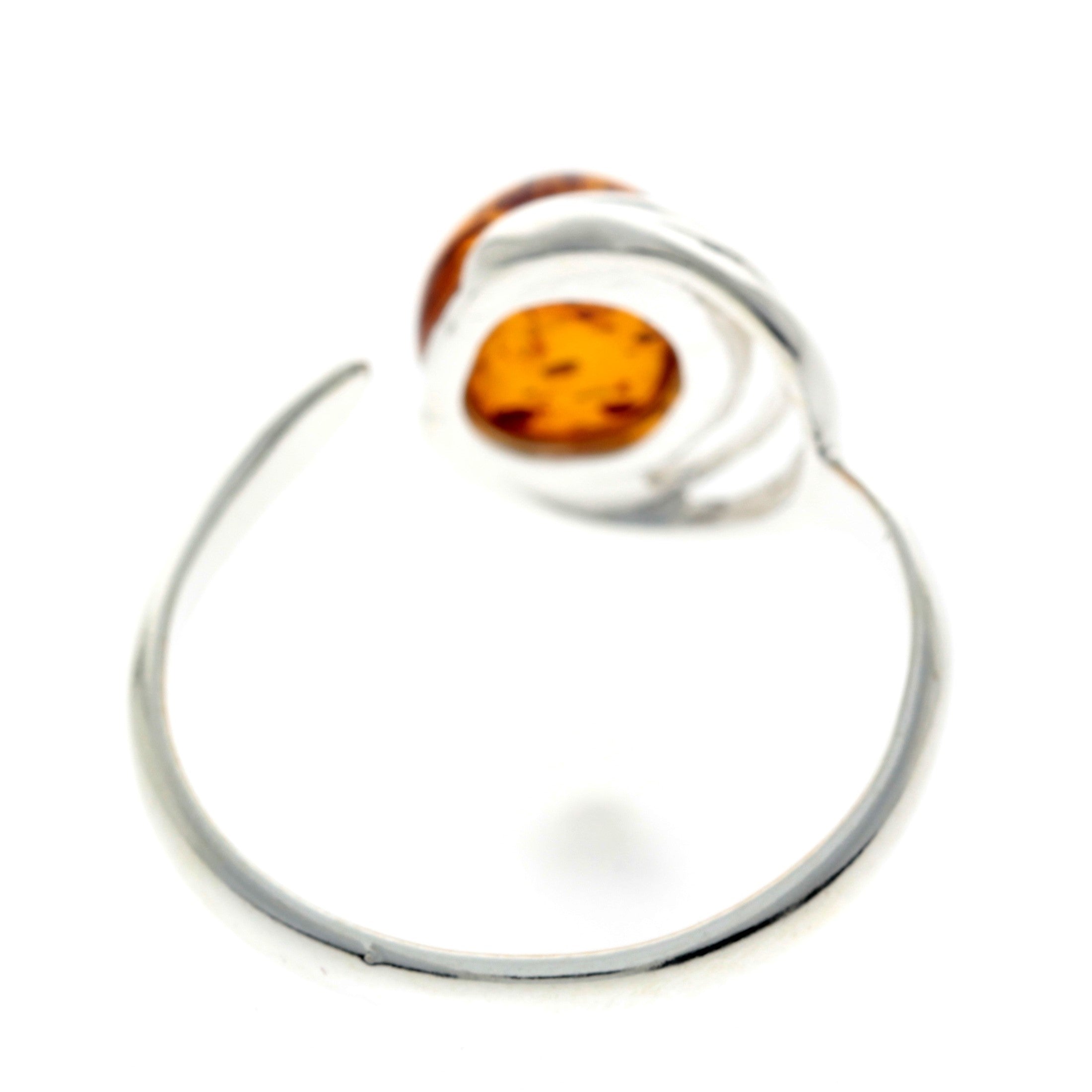 925 Sterling SIlver & Baltic Amber Modern Ring Adjustable - GL433